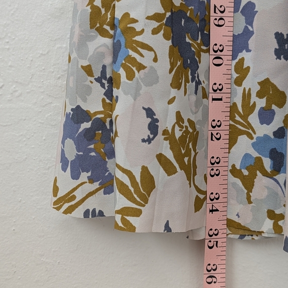 & Other Stories Blue and Cream Floral Pleated Maxi Skirt - Picture 6 of 6